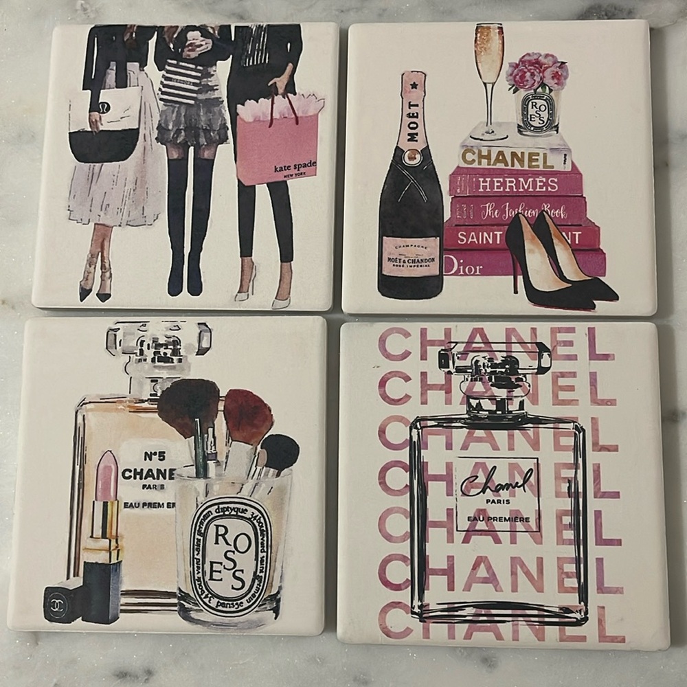 Set of 4 Assorted Coasters - Designer Inspired Art by Amanda Greenwood 🎁 - Picture 1 of 7